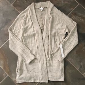 Caslon Open Front Cardigan Oatmeal Beige